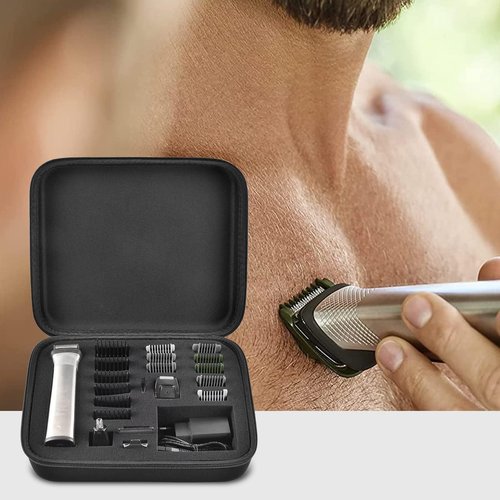 Case Compatible with Philips for Norelco Multigroom Series 7000 5000 Men's Grooming Kit with Trimmer MG7750/49 MG7910/49 MG9510/60. Storage Holder for Attachment Trimmers (Box Only) -Black Inner