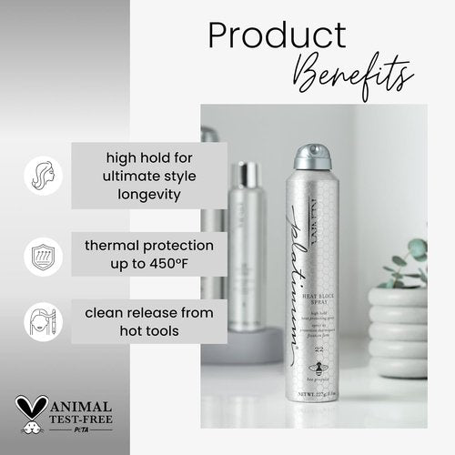 Kenra Platinum Heat Block Spray 22 - Ultimate Heat Protecting Hairspray for All Hair Types | High Hold & Clean Release