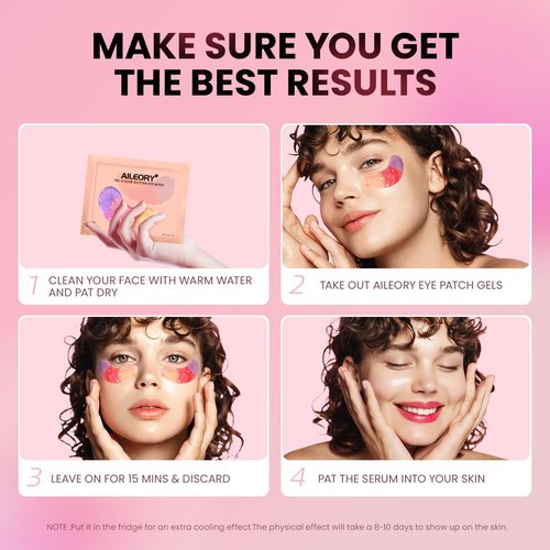 AILEORY Under Eye Patches (24 Pairs) - Tri-color Glitter Eye Gel Pads for Dark Circles, Puffy Eyes, Under eye Bags, Wrinkles | Natural Collagen Under Eye Mask Patches, Valentines Day Gift for Her