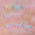 Sparkling 100 PCS 3D Butterfly Charms Kawaii Mini Nail Rhinestones Gems Glitter Acrylic Nail Art Jewelry Manicure Nail Decoration Accessories