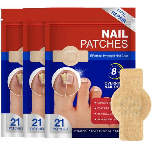 Nail Patches for Toenails & Fingernails – 63Pcs Parches para uñas con hongos, 8-Hour Fungus Nail Care Repair Stickers for Damaged Nails, for Extra Strengthening, Safe for Sensitive Skin