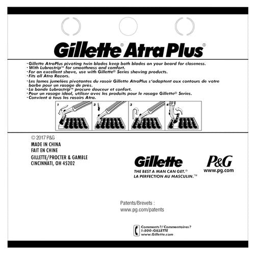 Gillette AltraPlus Mens Razor Blade Refills, 10 Count, Lubra-Soft Strip for Smoothness and Comfort