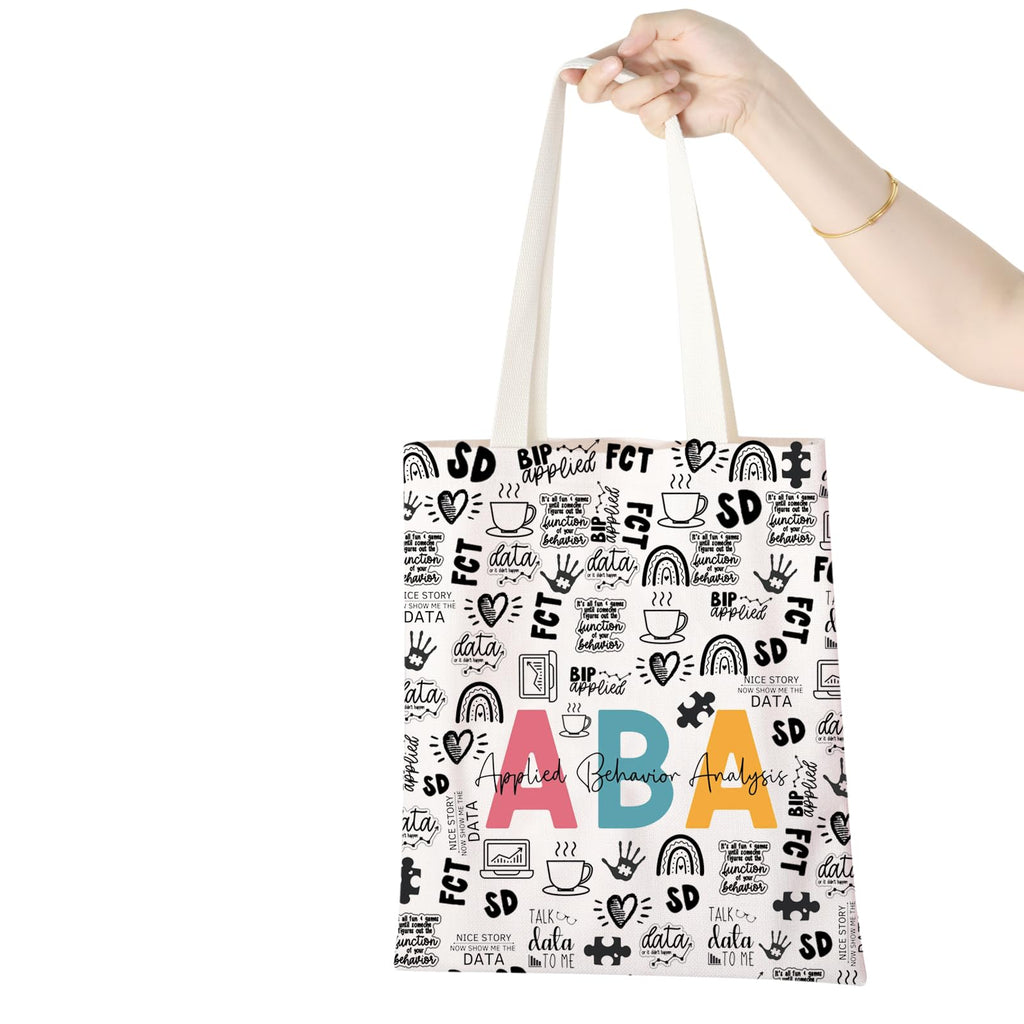 WCGXKO ABA Therapist Behavior Therapist Gift ABA Therapist Survival Kit Zipper Pouch Makeup Bag (ABA ap tote)