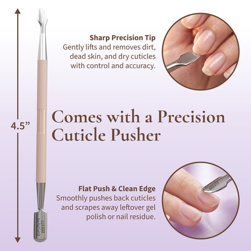 BOXGROVE BEAUTY Professional Cuticle Cutter & Pusher Trimmer Manicure Tools with Double Spring – Perfect Nail Care Tool for Manicure & Pedicure Beauty at Home/Spa/Saloon
