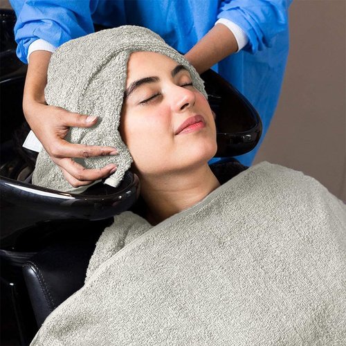 Avalon Towels Salon Towel - Silver Hand Towels Bulk Pack of 24-100% Cotton Absorbent Spa, Facial & Gym Towel for Working Out - 16x27 Inches (Not Bleach Proof)