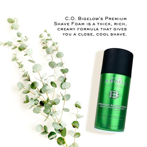 C.O. Bigelow Shaving Foam - Eucalyptus Oil Men's Shaving Cream for All Skin Types | 5.2 oz