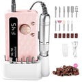 Electric Nail Drill - 45000RPM Portable Nail Drill丨Rechargeable Nail E-File Kit with 11 Bits & Base丨LED Screen丨Ultra-Silent, Rechargeable Nail Drills Machine for Acrylic Nails Gel Polishing(Pink)