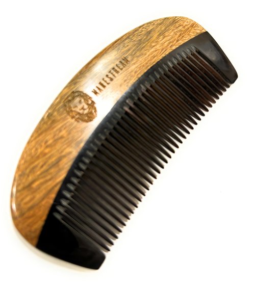 Premium Natural Ox horn and Sandalwood Beard Mustache Comb | Perfect Grooming Companion & Gift for Men – by Man & Mane