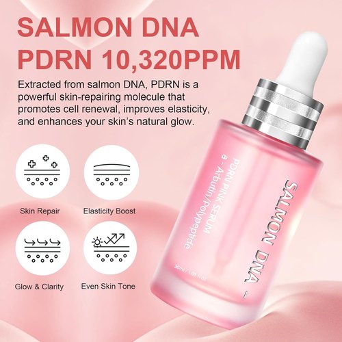 PDRN Pink Glow Serum - Hydrating Korean Glass Skin Serum with Peptides & Niacinamide | 1.01 fl. Oz