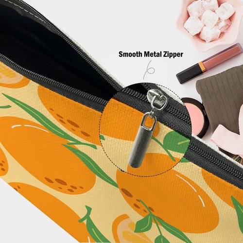 Tangerine Makeup Bag, Mandarin Orange Stuff Cosmetic Bag Fruit Travel Pouch, Mandarin Orange Lovers Gift for Women Girls Daughter Sisters Coworker Friends Niece Friendship Graduation Birthday Gifts