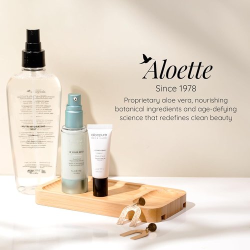 Aloette Nutri-Hydrating Mist After Sun Spray - Aloe Vera Facial & Body Mist with Silk Amino Acids & Vitamins - 8oz for Glowing Skin