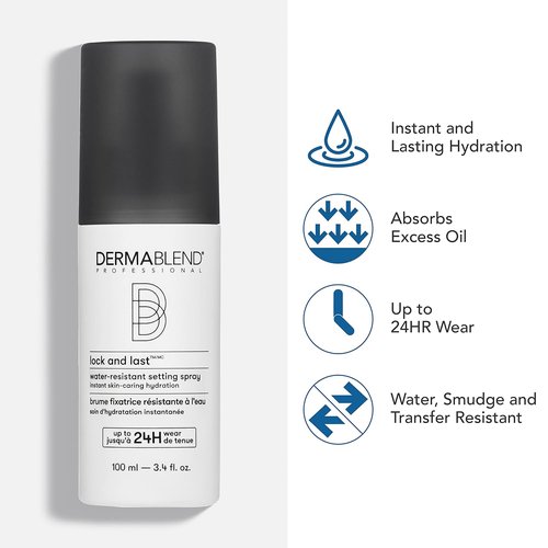 Dermablend Lock And Last Setting Spray - Water-Resistant Finishing Spray With Witch Hazel | Lightweight Natural Finish