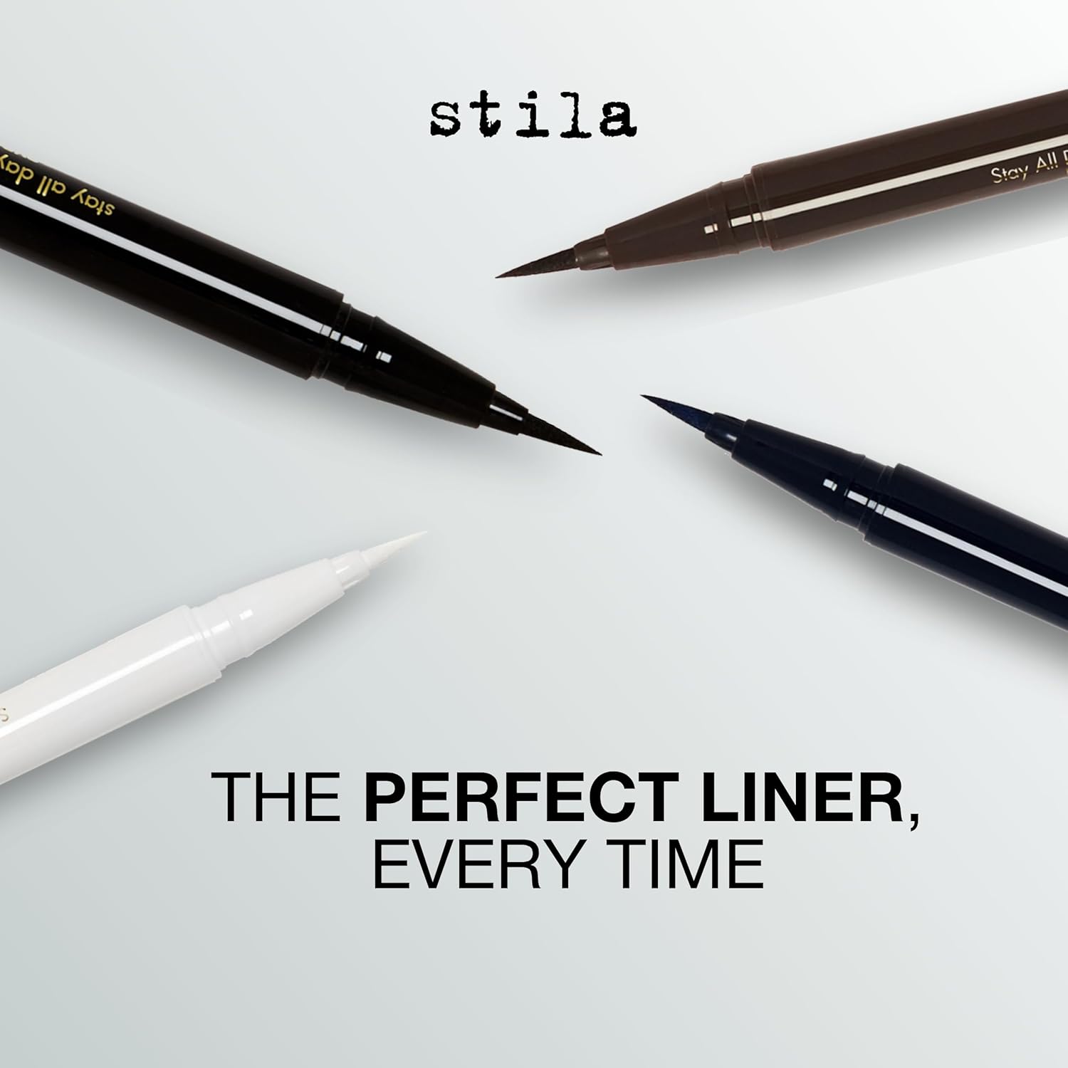Stila Waterproof Liquid Eye Liner - Stay All Day Makeup with Fine Brush Tip | Smudge-Proof Satin Finish