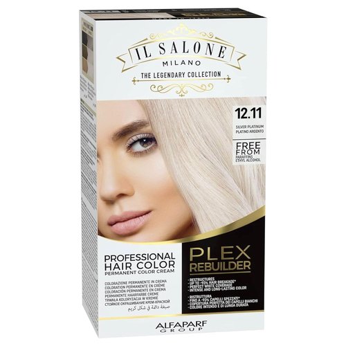 Il Salone Milano Plex Rebuilder Hair Color Cream - 12.11 Silver Platinum Dye | Professional Quality, Protects & Restructures