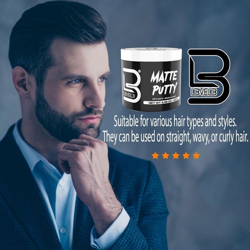 L3 Level 3 Matte Putty - Texturizing Hair Grooming Product for Men & Women - 3.5 Ounce Matte Finish