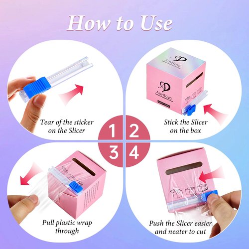 2 Pack Eyebrow Lamination supplies with Ergonomic Slicer, Premium Transparent Preservative Film, Permanent Make Up Cling Wrap Cover Tape Roll Perfect for Lip Brow Lamination Lash Lift