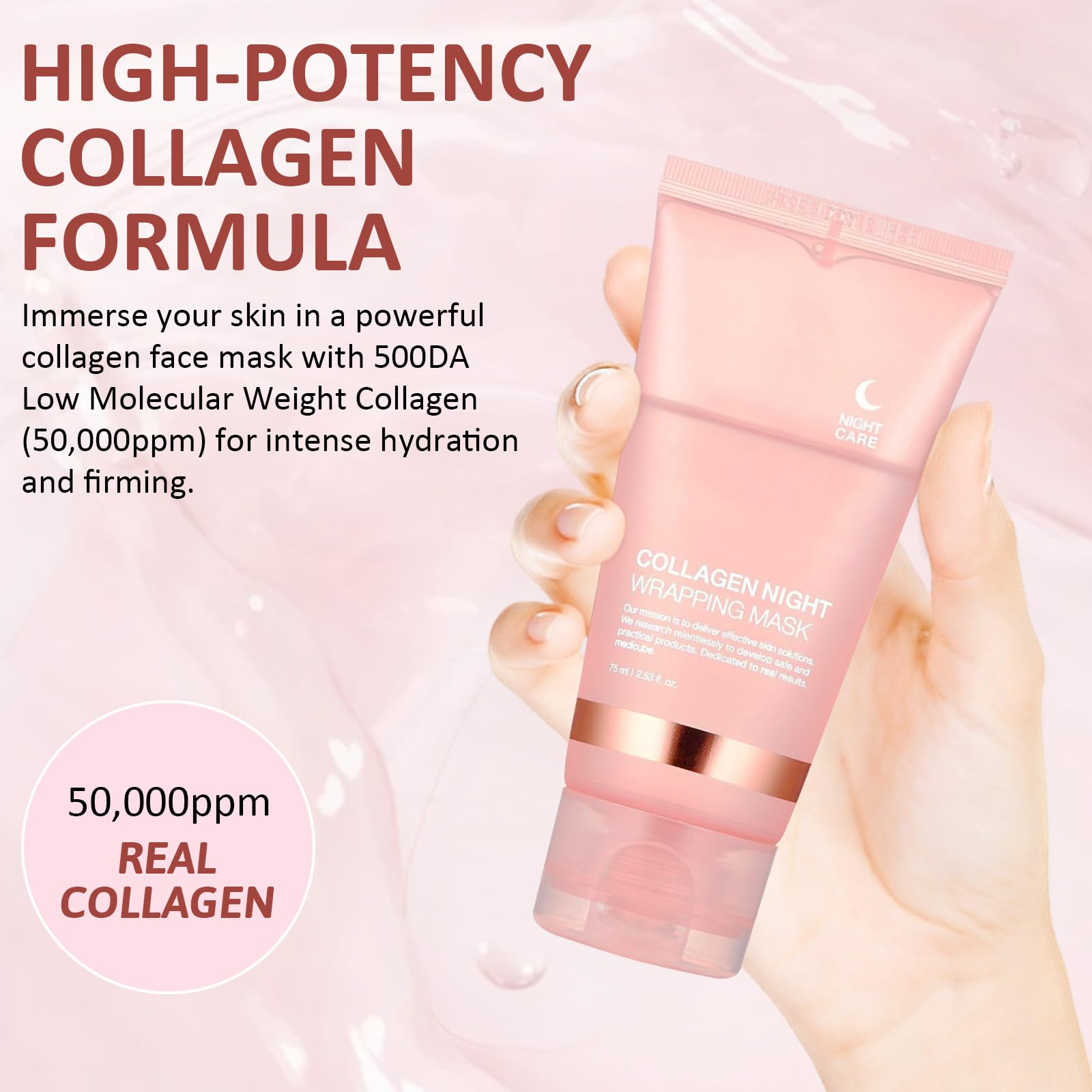 YOTOCK Collagen Night Wrapping Peel Off Mask with Brush, Overnight Mask Hydrates and Skin Elasticity, Reduces Sagging and Wrinkles, Hydrating Face Mask is the Ideal Gifts for Women and Teen Girls!