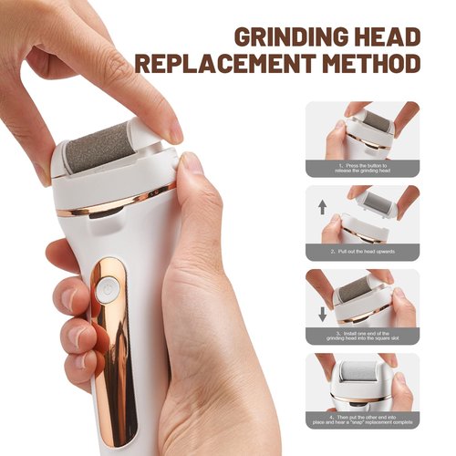 Electric Foot Callus Remover Rechargeable, Portable Electronic Foot File Pedicure Tools, Waterproof Electric Callus Remover Foot Scrubber, Professional Pedicure Foot Care Kit for Dead Cracked Dry Skin