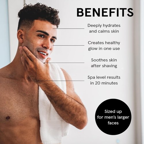 JAXON LANE BRO MASK Premium Korean Face Mask for Men (4 x 1 Pack) - Anti Aging Sheet Masks w/Hydrogel, Vitamin C, Hydrolyzed Collagen, & Hyaluronic Acid - Perfect Skin Care for Men