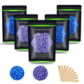 Auperwel Wax Beads for Hair Removal 1.1 lb (17.6 oz), Hard Wax Waxing Beads Kit for Sensitive Skin Brazilian, Face, Bikini, Eyebrow, Legs, Painless for Women Men, 5 packs with 10 Sticks