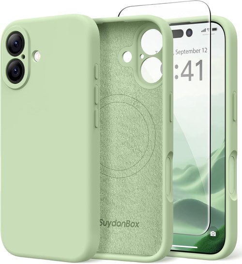 Skiennix Magnetic iPhone 17 Case - Shockproof Silicone with Full Camera Protection | Matcha Color