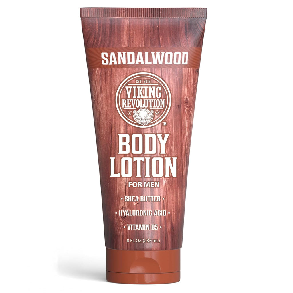 Viking Revolution Sandalwood Body Lotion for Men - Hydrating Lotion with Shea Butter & Vitamin B5 | 8oz