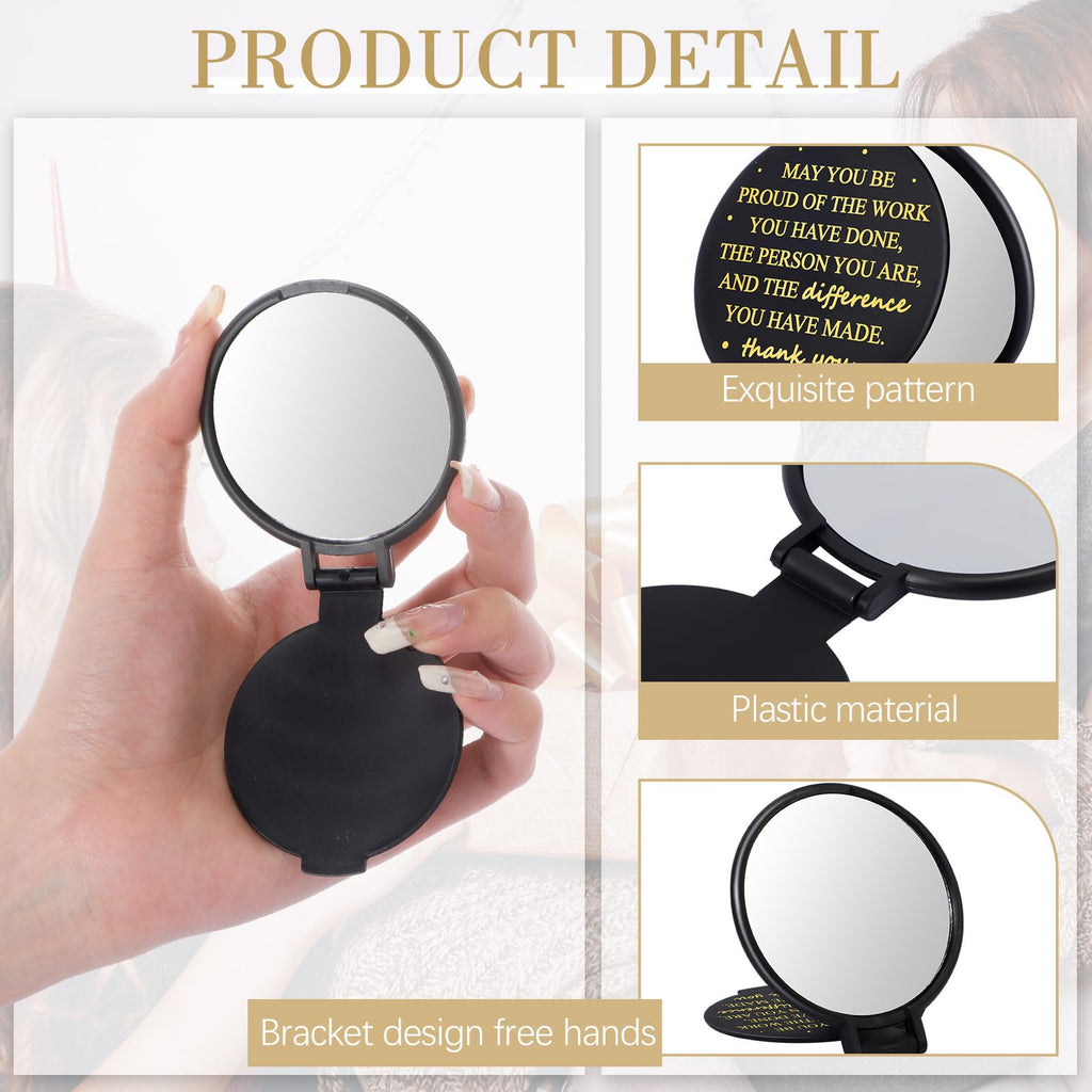 Wenqik 150 Pcs Employee Appreciation Gifts for Women Compact Mirror Bulk Thank You Gift for Staff Inspirational Compact Pocket Mirrors with Cards Organza Bags for Teacher Coworker