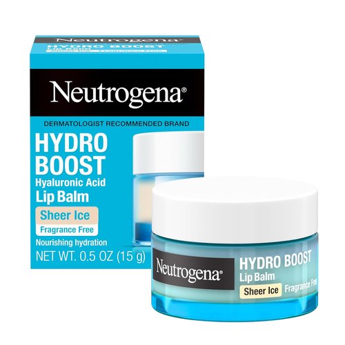 Neutrogena Hydro Boost Lip Balm - Hydrating Hyaluronic Acid Formula | Sheer Ice Nude, 0.5 oz