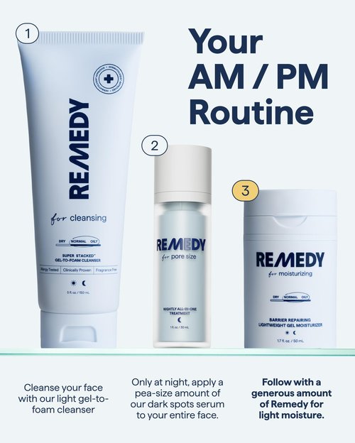 Remedy for Light Moisture | Barrier Repairing Hydrating Lightweight Gel Moisturizer Water Cream for Normal to Oily Skin | By Dermatologist Dr. Shah, 1.7 fl. Oz