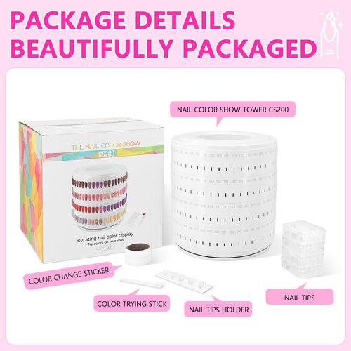 I·B·N G Nail Polish Display Book 200 Colors, Professional Nail Color Display Show Nails Sample Book (CS200)
