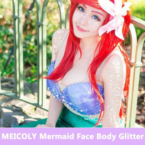 MEICOLY Clear White Body Glitter - Chunky Face & Hair Sparkling Gel for Concerts & Festivals | 50ml
