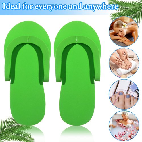 Janmercy 90 Pairs Pedicure Slippers for Guests Foam Disposable Flip Flops Pedicure Shoes Sandals Bulk for Women Spa Party Supplies, 6 Colors, 4. 53 x 10. 43 Inches(Multi Color)