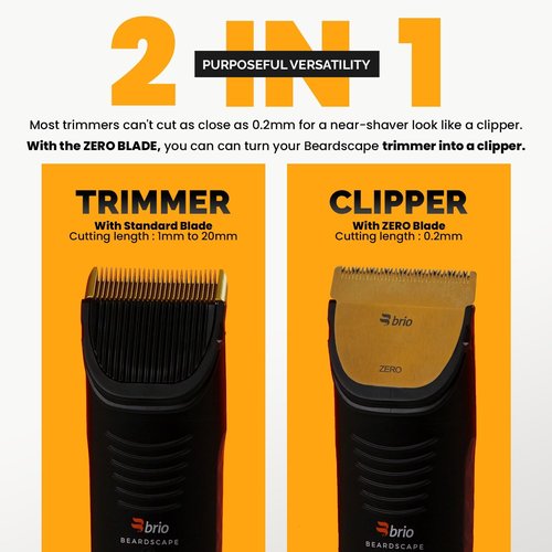 Brio Zero Blade Compatible Beardscape V2 & V1 Trimmers, Cuts Extremely Close at 0.2mm, Stainless Steel Blade Perfect for Super Close Cuts, Creating Tight Lines and Cleaning up Mustaches (Gold)
