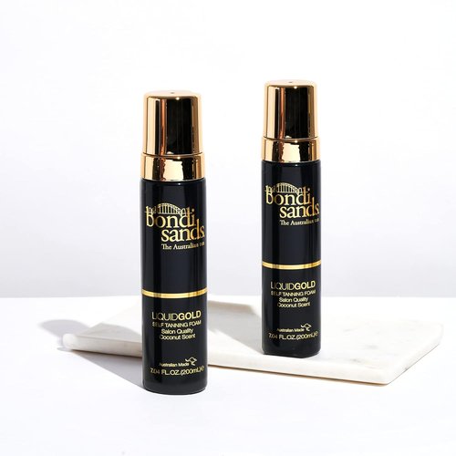 Bondi Sands Liquid Gold Self Tanning Foam - Lightweight Sunless Formula & Reusable Application Mitt