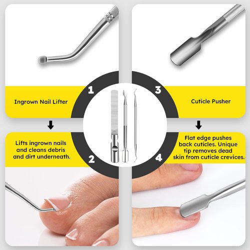 Nail Clippers for Seniors, Heavy Duty Ingrown Toenail Clippers with Long Handle，Angled Head Large Toe Nail Clippers and Slanted Nail Cutter for Thick Nail for Men Women Pregnant Elderly 6Pcs