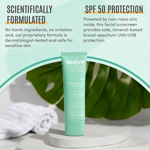 Active Skin Repair SPF 50 - EWG-Certified Hydrating Mineral Sunscreen & Face Moisturizer | 1.7 fl. oz.