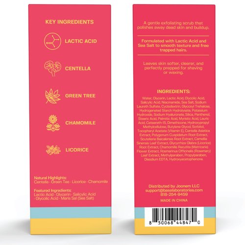 Base Laboratories Ingrown Hair - KP Bump Exfoliating Body Scrub - with AHA+BHA - Keratosis Pilaris Treatment - Daily Skin Exfoliant - Helps Reduce Strawberry Skin & Razor Bumps - Men & Women 3oz