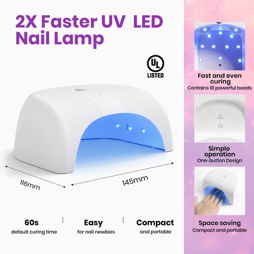 Beetles 30 Colors Poly Extension Gel Nail Kit With U V Lamp Nude Pink Glitter Poly Nail Gel Starter Kit All In One With Nail Art Accessories Manicure DIY Home Salon Gift for Women Girls