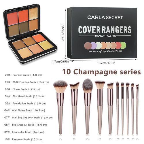 Skiennix Vegan Eyeshadow Palette - 12 Colors with 10 Professional Makeup Brushes Set | Cruelty-Free Gift for Women & Teens