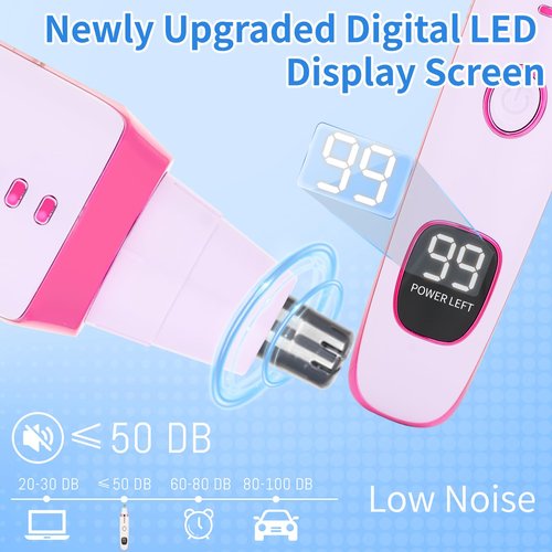 Beanify 2 in 1 Nose and Ear Hair Trimmer with LED Display, Rechargeable Electric Nasal Hair Clipper for Men & Women, Eyebrow & Facial Hair Removal with Dual-Edge Blades, Easy to Clean