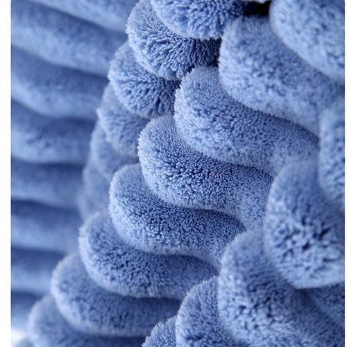 SOFTBATFY Soft Washcloths 12 Pack, High Absorbent Microfiber Ribbed Essential Washcloths for Bathroom, Home, Hotel, Spa, Beach, Pool, Gym (Washcloth - Set of 12, Blue)