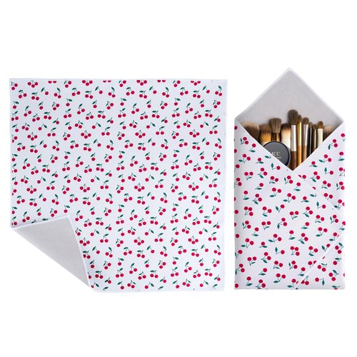 Selalu Foldable Magic Cloth Makeup Bag for Women, Portable Travel Cosmetic Organizer Mat Pouch, Self-Adhesive Quick Pack Makeup Wrap, Floral Pattern, 21.6”x21.6” Large Size