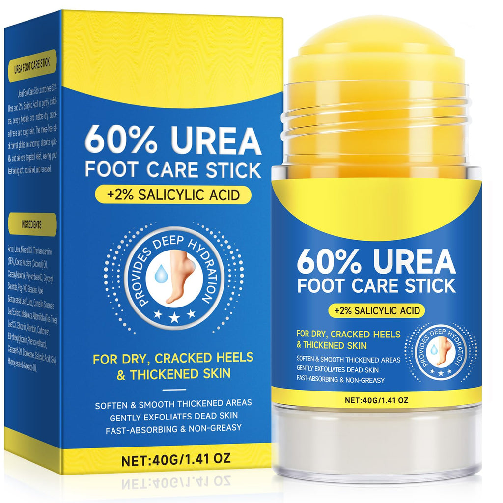 ZIXAOK 60% Urea + 2% Salicylic Acid Foot Repair Stick - Intensive Treatment for Dry, Cracked Heels & Calluses, Exfoliates Dead Skin, Moisturizes Feet, Knees, Elbows, All-in-One Care, 1.4 oz