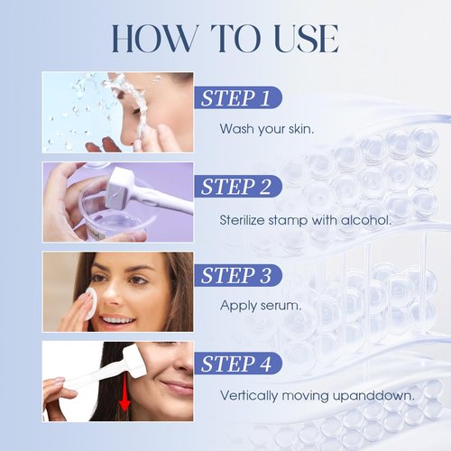 Derma Stamp Microneedle Stamp for Face Skin Gentle Personal Care at Home Beauty Tool Portable Micro Stamp for Women Men 0.25mm