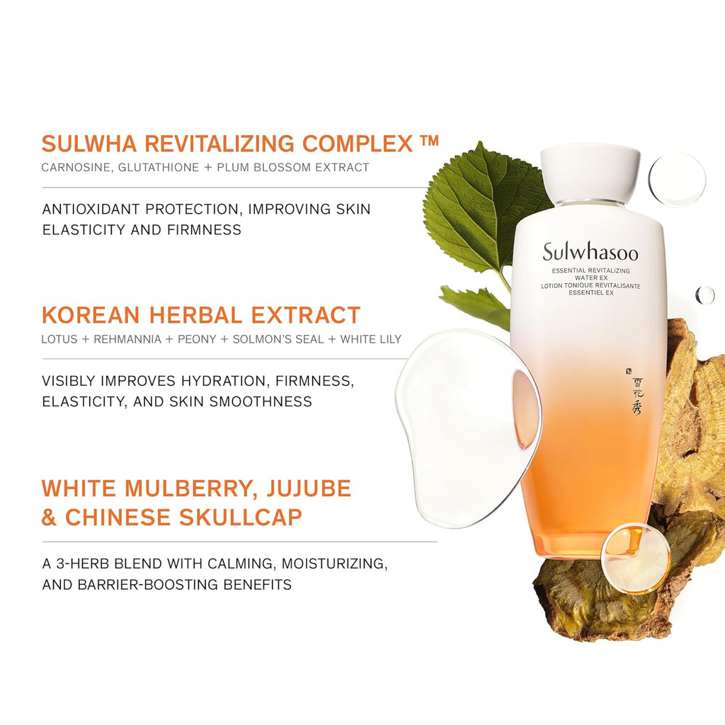 Sulwhasoo Essential Revitalizing Water EX - Quick-Absorbing Gel Toner for Deep Hydration & Radiant Skin