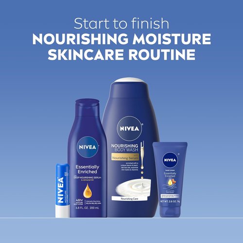 NIVEA Skin Care Set - Nourishing Body Wash, Moisturizing Lotion & Lip Balm | 4-Piece Gift Set for Her