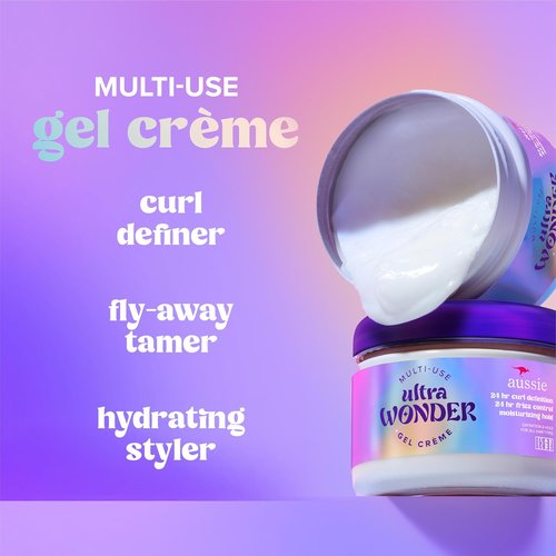 Aussie Ultra Wonder Gel Crème - All-in-One Moisturizing Styler for All Hair Types, 10.1oz