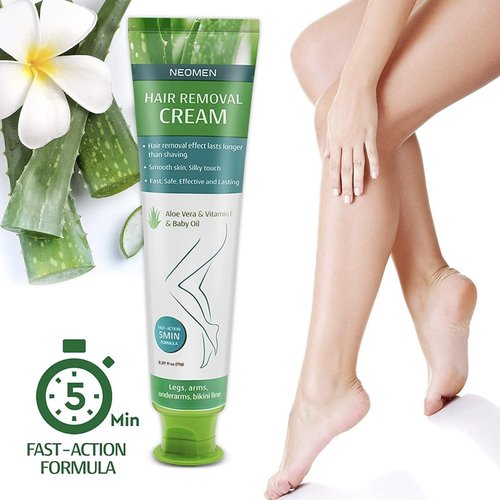 Hair Removal Cream for Men & Women: Painless Depilatory for Sensitive Skin & Intimate Areas, Moisturizing with Aloe Vera & Vitamin E, Safe for Face, Underarms, Bikini, Arms (3.7 Fl Oz (Pack of 2))
