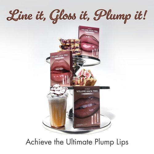 rom&nd Volume Hack Trio Glazed Plum Lip Set - Plumping & Hydrating K-Beauty Lip Kit for Irresistible Shine