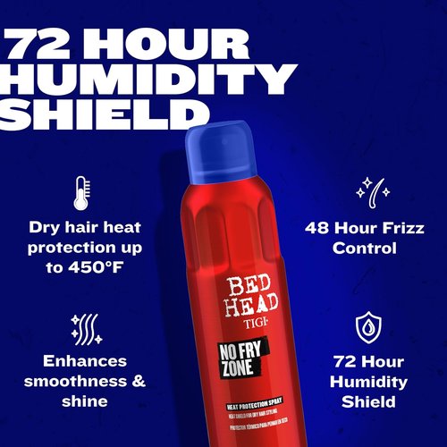 Bed Head by TIGI No Fry Zone Heat Protectant Mist - 450°F Thermal Protection & 72-Hour Humidity Shield | 4.5 oz